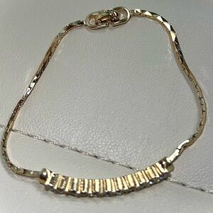 Christian Dior Vintage Gold Tone Rhinestone Bracelet – Authentic Signed Designer